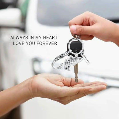 Oinsi Fishing Hook Urn Necklace for Ashes Fish Cremation Jewelry Memorial Ashes Keepsake Stainless Steel Urn Keychain for Men-Silver