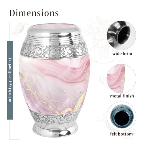 Blush Pink Large Urn for Human Ashes - color: Blush Pink Classic, size: 10 Inch - Pack of 1