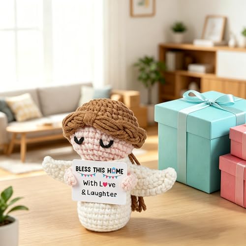 House Warming Gifts New Home - Mini Handmade Crochet Angel Decoration - style: New Home Gifts