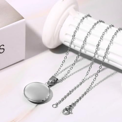 OIDEA Locket Necklace for Women: Gold Photo Lockets that Hold Picture Stainless Steel Necklace with Picture Inside Birthday Mothers Day Jewelry Gifts for Womens - color: round - gold custom
