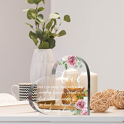 Yookeer Sympathy Gift Bereavement Gift Acrylic Heart in Memorial of Loved One, Loss of Father, Mother Condolence for Table Remembrance Decorations(6 x 6 x 0.6 Inch)