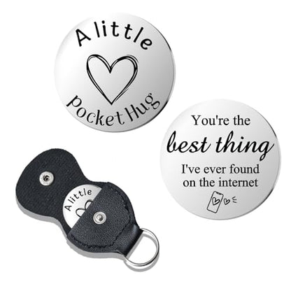 Pocket Hug Token for Women Mom Friend Birthday gifts for Her Him Long Distance Gifts for Men Dad Son Inspirational Keychain - color: You're the Best Thing