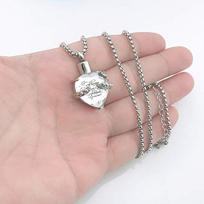 YOUFENG Birthstones Heart Cremation Pendant Urn Necklaces for Ashes Urns for Human Ashes Memorial Locket Keepsake Ashes Jewelry with Fill Kit - style: April-birthstones