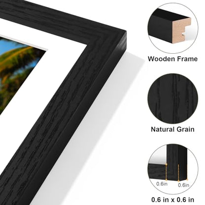 Vittanly 8x16 Collage Picture Frame, Displays 3Pcs 5x7 Pictures, Black - color: Black, size: 8x16