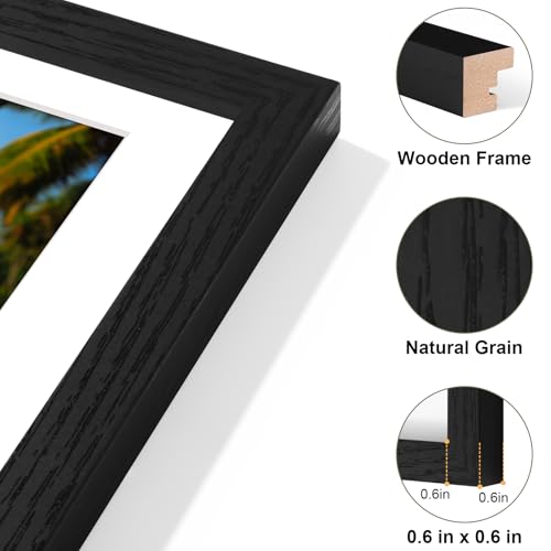 Vittanly 8x20 Collage Picture Frame, Displays 4Pcs 4x6 Pictures, Black - color: Black, size: 8x20