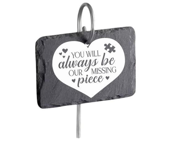 In Loving Memory Garden Sign – Slate Memorial Stone with Optional 16" Stake – Weatherproof Outdoor Grave Marker - Laser Engraved