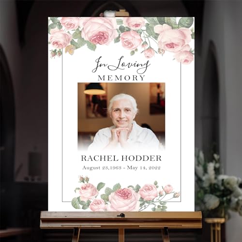 Personalized Funeral Welcome Sign, Celebration Of Life Sign, In Loving Memory Sign, Funeral Welcome Banner, Memorial Sign, Editable Funeral Welcome Sign, Funeral Welcome Sign With Stand #15 - color: Design 15