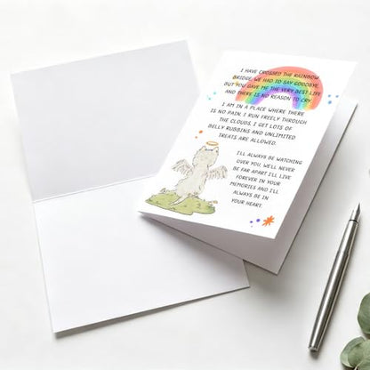 PTRUKD, Lost Pet Dog Sympathy Card, Rainbow Bridge Condolence Cards, Dog Bereavement Cards, Universal Condolence Card for Pet Loss, Funeral, Recovery, Thank You - color: PLOS-KM-138