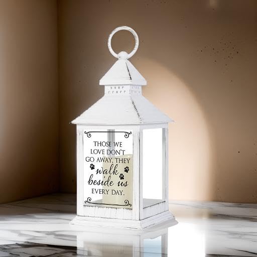 The Bridge Collection Paw Print Pet Memorial Flameless Lantern - Loss of Dog Sympathy Gift - Dog Memorial Gifts - Bereavement Gift for Loss of Pet
