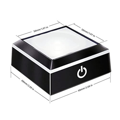EUSTUMA LED Light Base Non-Slip Square Display Stand In A Variety of Colors,Suitable for Glass Crystal Spherical Artwork (Flat Top Surface) - color: Flat Top Surface