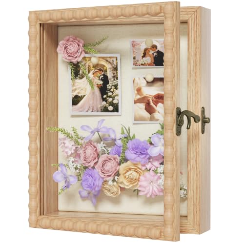 Love-KANKEI Deep Shadow Box Frame 8x10,Solid Wood Beaded Edge Frame,Natural - color: Natural, size: 8x10