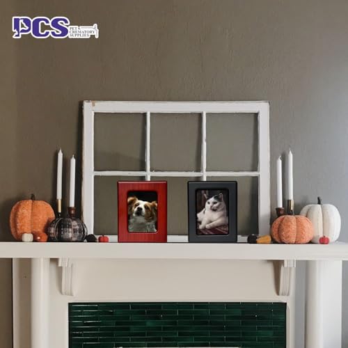 PCS Cat Urn for Ashes - Photo Urn, Black Small Pet Cremation Box - color: Black, size: S(0-25lbs)