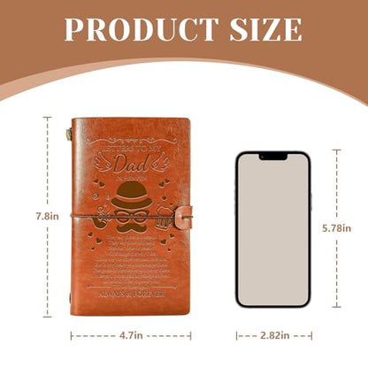 Memorial Gifts for Loss of Father 136 Page Refillable Leather Journal Gift