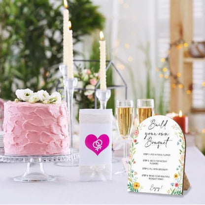 Flower Bouquet Bar Sign, Floral Welcome Table Sign for Baby Bride Shower - color: Bouquet