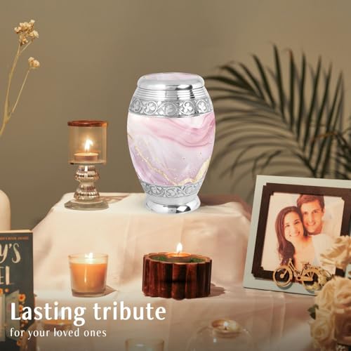 Blush Pink Urn for Human Ashes - color: Blush Pink Monar, size: 3 Inch - Pack of 1
