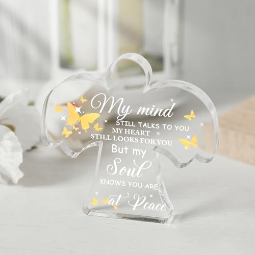 Condolence Gifts, Remembrance Gifts, Angel Acrylic Desk Sign, Grieving Gift with Sympathy, Condolence Sentimental Gifts, Memorial Bereavement Sympathy Gifts for Loss of Loved One - style: 007