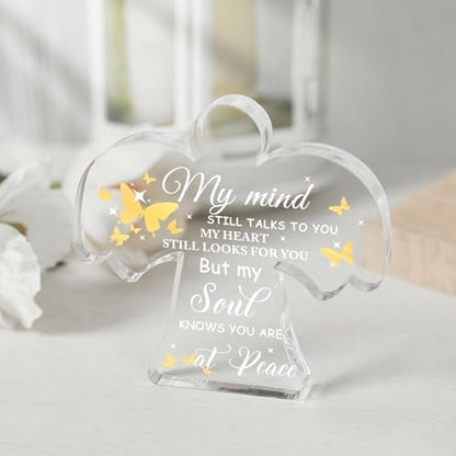 Condolence Gifts, Remembrance Gifts, Angel Acrylic Desk Sign, Grieving Gift with Sympathy, Condolence Sentimental Gifts, Memorial Bereavement Sympathy Gifts for Loss of Loved One - style: 007