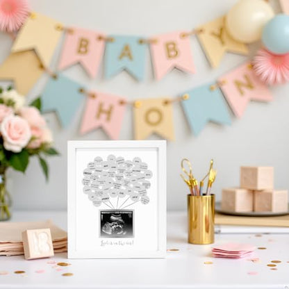 Pearhead Baby Shower Signature Guest Book Photo Frame with Balloon Stickers - style: Balloon Guest Book Frame