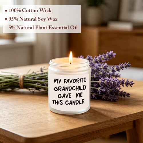 Gifts for Grandma Grandpa Novelty Lavender Scented Soy Candle Gift Unique Christmas Mothers Day Birthday Gifts Happy Retirement Retired Gift for Grandpa Grandma Grandparents - color: Favorite