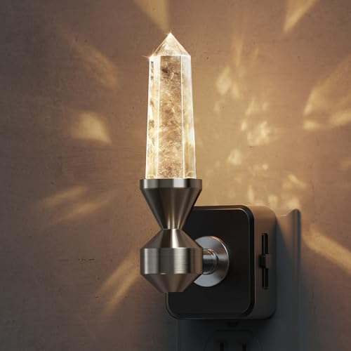 L LOHAS LED Night Light, Night Lights Plug into Wall, Dimmable Night Light | Aesthetic Crystal, Warm Light 3000K, Dusk to Dawn Sensor, Healing Stone Decorative Nightlight for Home Living Room - color: Crystal-3000K, size: 1 Pack