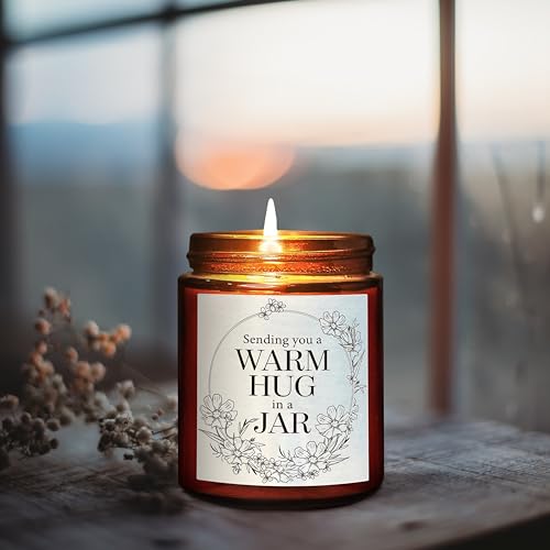 Sending Hug Gifts for Women Men - Warm Hug Candle - Relaxation Get Well Sympathy Gift Anxiety Stress Relief - Gift for Her Bestie Best Friend Coworker - Lavender Eucalyptus Soy Calming Candle - color: Warm hug-lavender eucalyptus