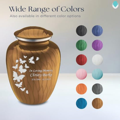 Geturns Embrace Adult Custom Butterfly Cremation Urns for Human Ashes I Pearl Gold Large Funeral Urn for Female and Male I 200 lbs (Pearl Gold) - color: Pearl Gold