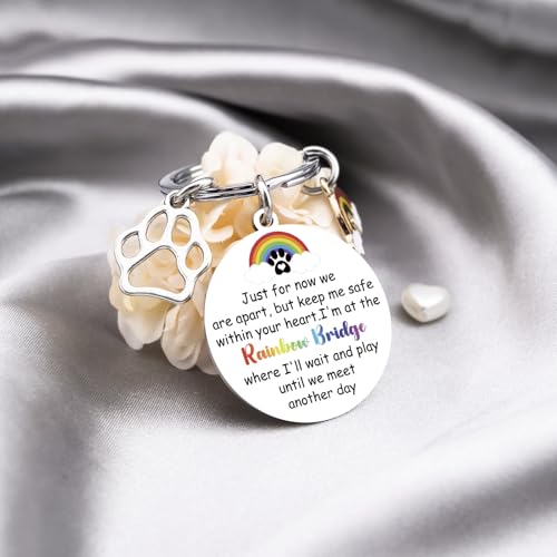 Dog Memorial Gifts for Loss of Dog Rainbow Bridge Keychain Pet Loss Gift | Dog Passing Away Gifts Pet Remembrance Gift In Memory of Dog Pets Loss Sympathy Gift Pet Memorial Keychain