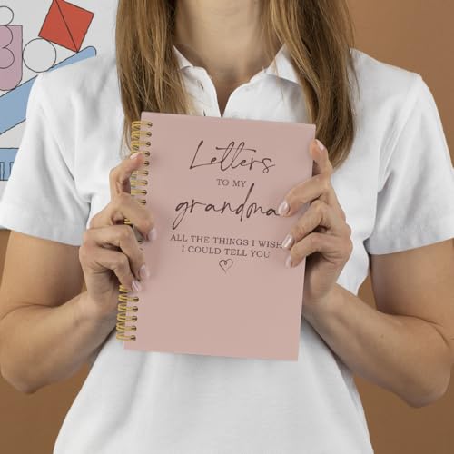Grandma Memorial Gifts Grief Journal, Letters to My Grandma in Heaven 5.5"x8.3" 164Pages Lined Notebooks College Ruled for Loss of Grandma, In Loving Memory Sympathy Condolences Gifts - color: letters grandson