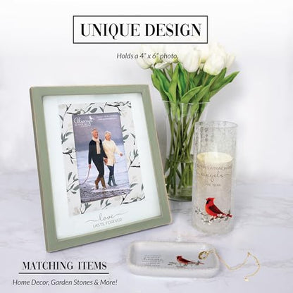Pavilion Gift Company - Love Lasts Forever - 4" x 6" Vertical Picture Photo Portrait Frame Bereavement In Memory Memorial Loss Of Loved One Calling Hours Funeral Gift Wedding Anniversary Wife Present