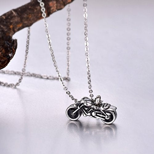 Motorcycle Cremation Jewelry Ashes Pendant Urn Necklace Memorial Keepsake - style: Necklace-motorcycle2