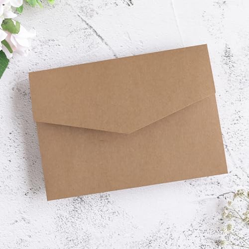 20 PCS Kraft Tri-fold Laser Cut Wedding Invitation Pockets for 5x7 Wedding Cards Bridal Shower Engagement Quinceanera Invite - color: Karft