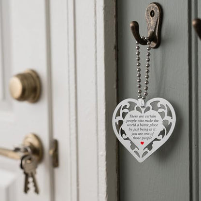 Heart Shaped Thank You Gift, Stainless Steel Appreciation Ornaments for Friends, Coworkers, Teachers, Inspirational Quote Ornaments for Birthday, Graduation, Farewell, or Just Because S2X40 - style: Heart Shaped