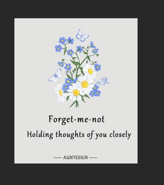 AUNTESIGN Forget-Me-Not and Queen Anne's Lace Pressed Wildflower Necklace | Birth Month Flowers Necklace | Gold/Silver Pressed Flower Jewelry | Mother's Day | Gift For Her - color: 925 Sterling Silver Forget-Me-Not Necklace(Silver)