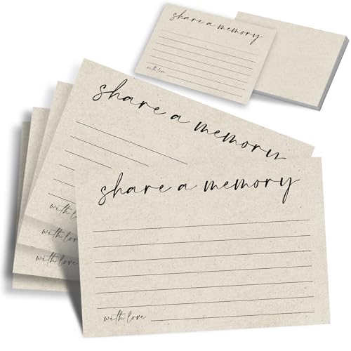 (60 Pack) Retirement Advice & Wishes Cards - Share a Memory 300GSM Thick Cards for Funeral, Memorial, Graduation & Party | Guest Book Alternative, Games & Favors