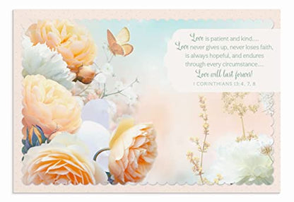 DaySpring - Anniversary Butterflies - 4 Floral Butterfly Designs Assortment with Scripture - 12 Anniversary Boxed Cards & Envelopes (U0063)