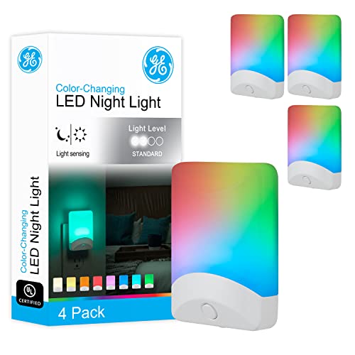 GE Plug in Color Changing Night Light with Dusk to Dawn Sensor, 4 Pack - size: 4 Pack