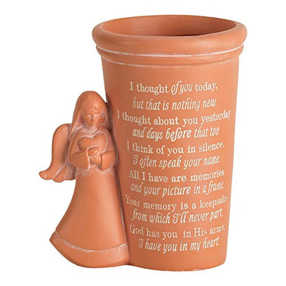 Dicksons Thought of You Burnt Orange Angel 4.25 x 5 Resin Decorative Outdoor Standing Planter Pot