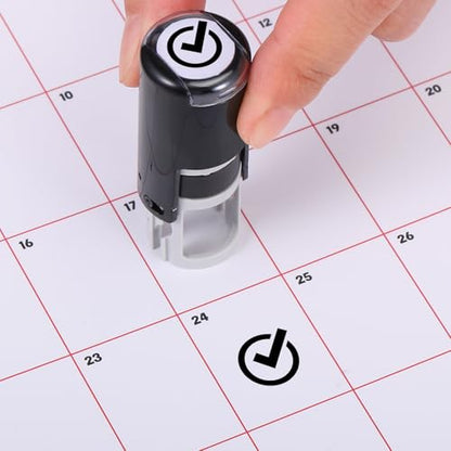 Supervitae 2 Pack Black Checkmark Print Stamps Ink Stamper | Mini Self Inking Stamps for Party Educational Activities Craft Supplies - color: Black, style: Checkmark