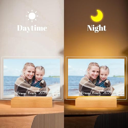 LOUISMIAA Custom Picture Frames,Personalized Photo Frame with Night Light,Customized Picture Frame,Personalized Anniversary Birthday Valentine's Day Gifts for Women Men Mom Same Day Shiping - color: Style 2