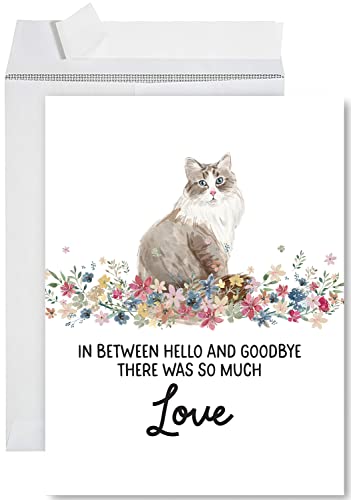 Andaz Press Jumbo Pet Sympathy Card with Envelope, Sorry For Your Loss Card, , Siberian Cat Loss Of Pets, Dog Grief Bereavement Card with Big Blank Space to Send to Friends, Family, 8.5" x 11", 1-Pack - color: Siberian Cat