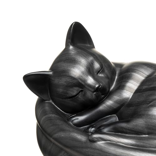 Cat Urn Small Pet Urn for Cat Ashes - Stylish Cat Urns for Ashes, Premium Quality Pet Urns for Cats(Black) - color: Black