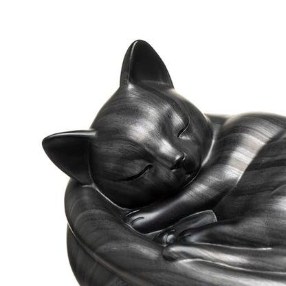 Cat Urn Small Pet Urn for Cat Ashes - Stylish Cat Urns for Ashes, Premium Quality Pet Urns for Cats(Black) - color: Black
