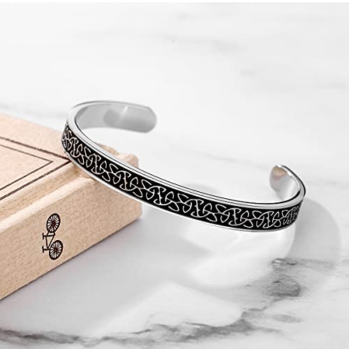 TONY & SANDY Inspirational Bracelets for Women Teen Girls Personalized Gifts for Daughter Granddaughter Mom Sister Friends Stainless Steel Engraved Cuff Birthday Easter Christmas - style: A - Be fearless - Celtic Knot