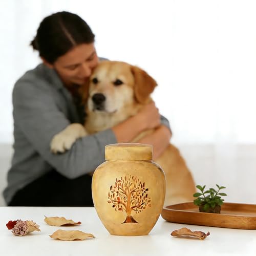 Small Urns for Keepsake Sharing Made of Bamboo, Mini Urn with Tree of Life Pattern Engraved Biodegradable Urn for Human Pet (2PC) - color: 2pc
