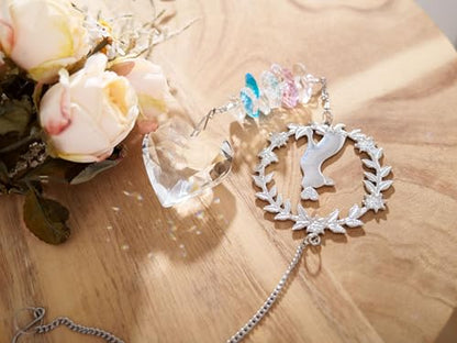 Hegelda Cat Memorial Gifts for Loss of Cat Crystal Suncatcher Ornaments | Pet Sympathy Gifts Stained Glass Decor, Remembrance Keepsake, In Loving Memory Passing Gift - style: Cat-Heart