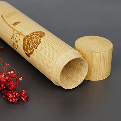 2 Pack Small Biodegradable Bamboo Scattering Tubes Urn for Human Ash - color: Flowers, size: Small (Set of 2)