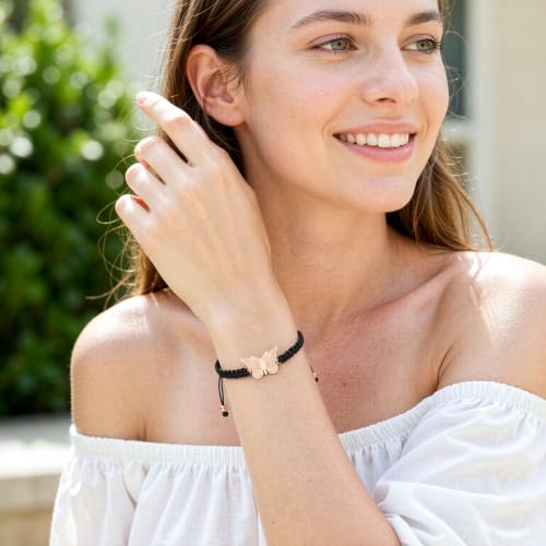 zeqingjw Butterfly Urn Bracelet for Ashes for Women Men - color: Rose Gold