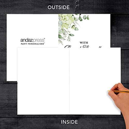 Andaz Press Jumbo Sympathy Card with Envelope, Sorry For Your Loss Card With Deepest Sympathy, Loss Of Pets, Premium Condolences Card with Big Blank Space to Send to Friends Family, 8.5" x 11", 1-Pack - color: With Deepest Sympathy Succulents