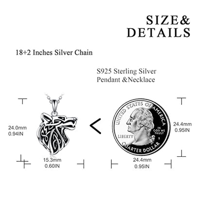 VONALA Urn Necklace Sterling Silver Memorial gifts for Ashes Keepsake Jewelry - style: Wolf