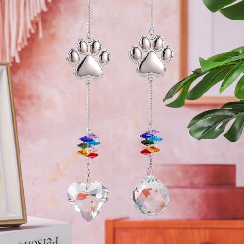 Pet Memorial Suncatcher,Dog Memorial Gifts for Loss of Dog,Cats Remembrance,Pet Loss Sympathy Gift,Bereavement Gifts(Metal) - color: Metal-heart Shaped